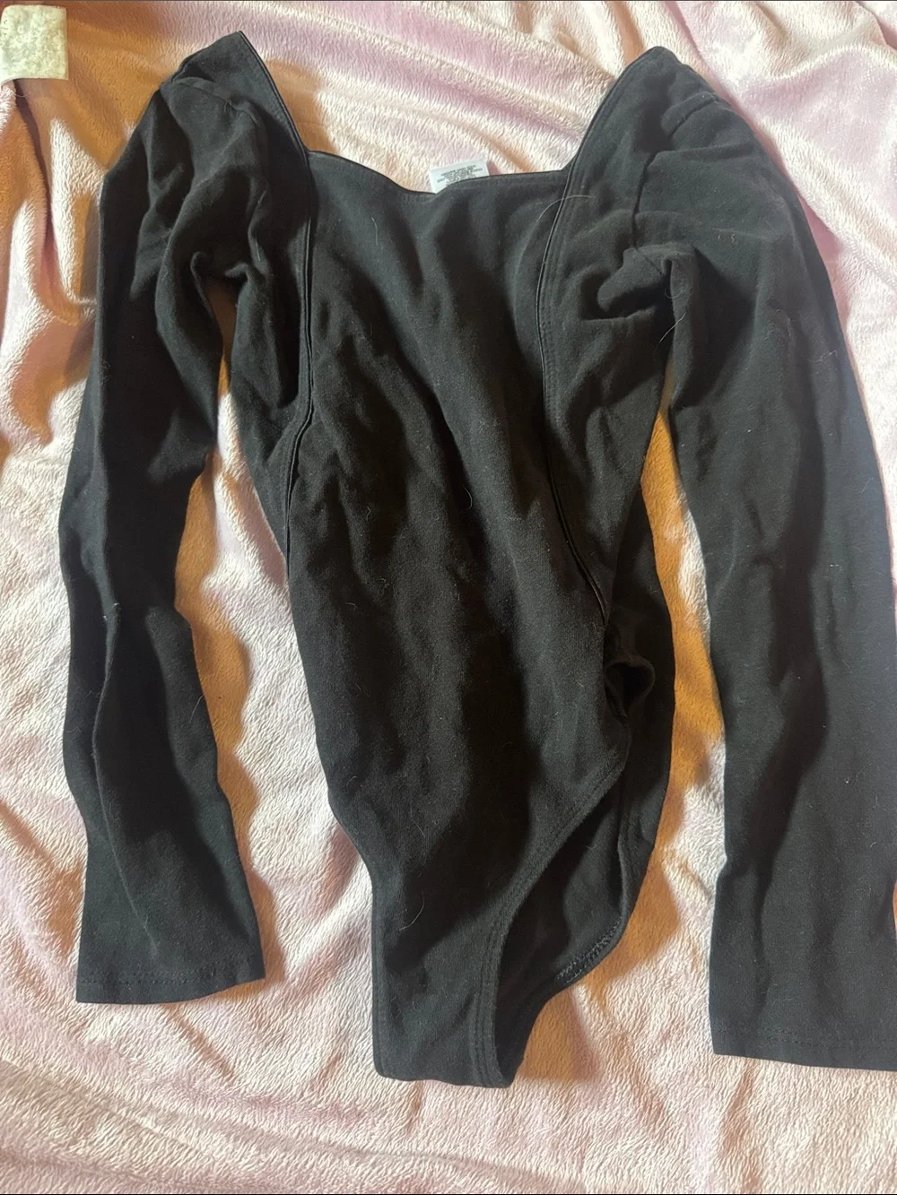 Kids Black Long-Sleeve Leotard Bodysuit